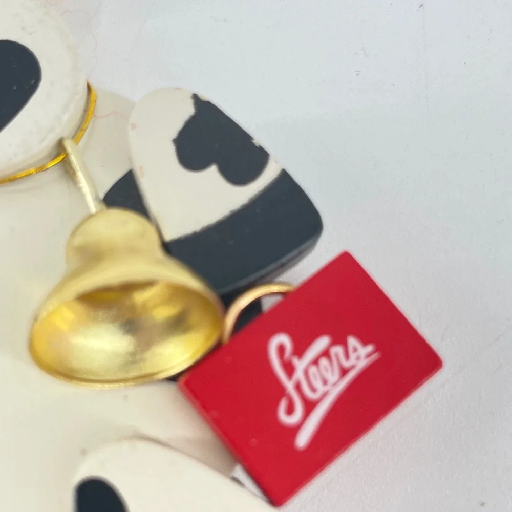 Canada Steers Department Store Cow Xmas Ornament Santa Hat Bell Shopping Bag